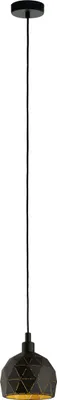 Produktbild von ROCCAFORTE Hängeleuchte Hängelampe Pendellampe Pendelleuchte - H110 x Ø17 cm - schwarz, gold - 1X40W exkl. - IP20