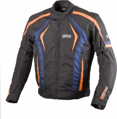 Produktbild von GMS Pace Motorrad Textiljacke Farbe: Schwarz/Blau/Orange, Grösse: S
