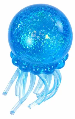 Produktbild von Unterhaltsamer Oktopus-Squishy, ​​Stressball, Quetschball, langsam in die Ursprungsform zurückkehrendes Quallen-Spielzeug, stressabbauendes Fidget-Spielzeug, bekannt von TikTok - Blau