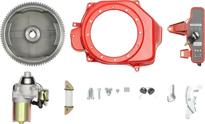 Obrázek produktu pro 12V startér s magnetickým spínačem – sada elektrického startéru pro benzínový motor 5,5–6,5 k – setrvačník 17 cm – 5,3 kg – červený