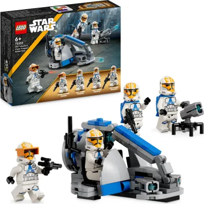 Produktbild von LEGO 75359 Star Wars Ahsokas Clone Trooper der 332. Kompanie – Battle Pack, The Clone Wars Spielzeug-Set mit Speeder-Fahrzeug inkl. Shootern und Minifiguren, kleine Geschenkidee für Kinder ab 6 Jahren
