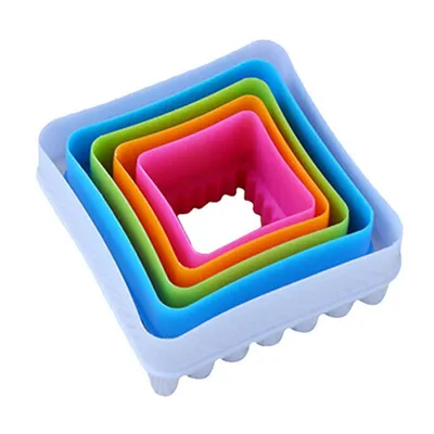 Produktbild von 5Pcs Fondant Kuchen Plätzchen Sugarcraft Ausstechformen Dekorieren Formen Werkzeug Set Küchenutensilien-Quadrat