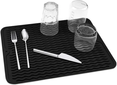 Imagen del producto de Alfombrilla de silicona para escurrir, antideslizante, resistente al calor, de 40 x 30 cm, para la cocina