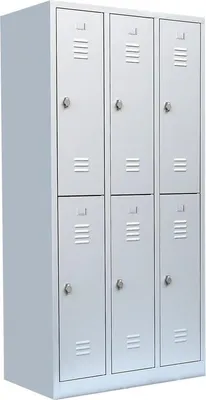 Produktbild von Lüllmann® XL Garderobenschrank, 3 Abteile doppelstöckig, H 1950 x B 885 x T 500 mm, lichtgrau