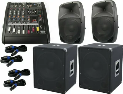 Produktbild von Das PA-SET18 Powermixer Pa Anlage 2 Wege 25 cm Boxen USB Komplett 3200 Watt