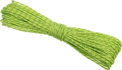 Produktbild von Reflektierende Zeltleine, 20 Meter x 2 mm, fluoreszierend grün – Abspannleine – Campingseil
