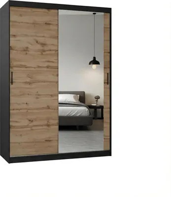 Produktbild von Kleiderschrank MIRANO 150x215 cm Eiche Wotan Schwebetürenschrank Loft
