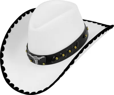 Produktbild von Cowboyhut mit Langhorn aus Filz | Weiß - Wilder Westen