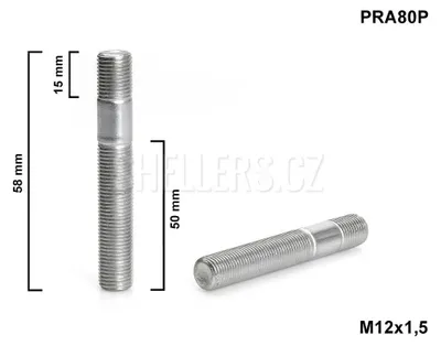 Produktbild von Doppelgewindebolzen M12x1,5 80mm Stehbolze für Lug Nuts umrüsten auf Mutter 10.9