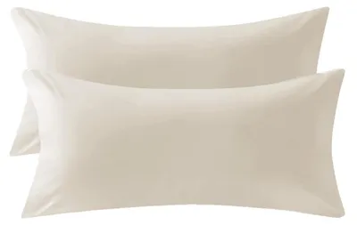 Produktbild von Kissenbezüge 2er Set 40x80 cm Baumwolle Satin Beige