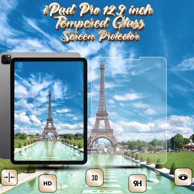 Obrázok produktu pre 1-balenie iPad Pro 12,9" Ochranné sklo na displej - Tvrdené sklo 9H - Super kvalita 3D