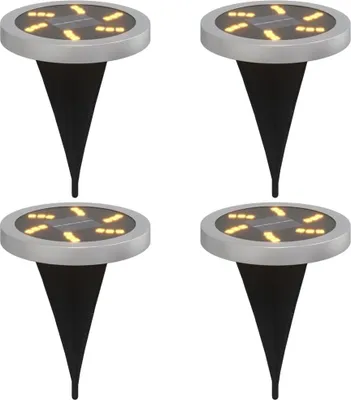 Zdjęcie produktu dla vidaXL Solarne lampy gruntowe z kolcem uziemiającym 4 szt. Ciepła biel