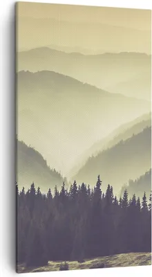 Produktbild von Bild auf Leinwand - Leinwandbild - Berge Wald Natur - 45x80cm - Wand Bild - Wanddeko - Wandbilder - Leinwanddruck - Bilder - Kunstdruck - Wanddekoration - Leinwand bilder - Wandkunst - PA45x80-3820