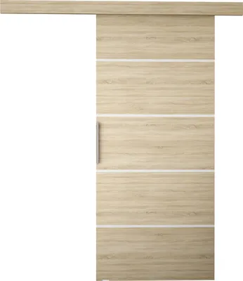 Produktbild von MIRJAN24 Schwebetür Rubi III, Stilvoll Zimmertür, Praktisch Wohnzimmer Tür vom Hersteller (Farbe: Sonoma Eiche)