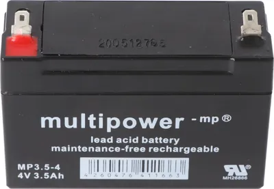 Produktbild von Multipower MP3.5-4 4V 3,5Ah Bleiakku AGM Blei Gel Akku 4,8mm Steckkontakte Faston, 4260476411663