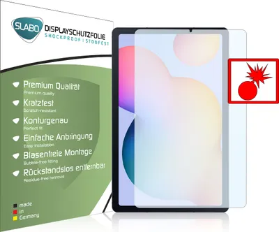 Produktbild von 2x Slabo Panzerschutzfolie für Samsung Galaxy Tab S6 Lite KLAR "Shockproof" (verkleinerte Folien) Displayfolie Schutzfolie Folie