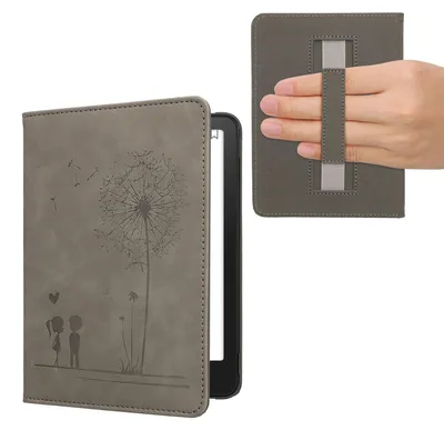 Produktbild von kwmobile Klapphülle kompatibel mit Amazon Kindle Paperwhite (2024)/Colorsoft - Hülle aus Kunstleder für eReader - mit Handschlaufe - Pusteblume Love