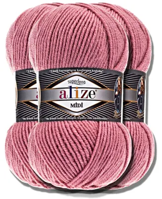 Produktbild von Alize 3x 100g Superlana Midi Wolle, Uni, Häkeln, Stricken (204)
