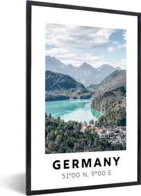 Produktbild von MuchoWow® Gerahmtes Poster Deutschland - Wasser - Wald 60x90 cm - Poster mit Schwarzem Bilderrahmen Wandposter Rahmen Foto Bilder - Kunst