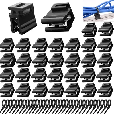 Produktbild von 32 schwarze Kabelbinder zur Kabelorganisation