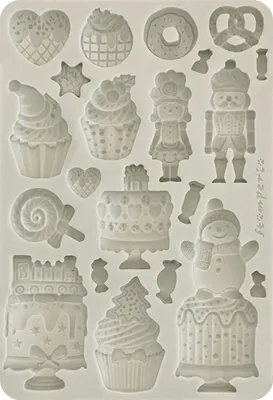 Immagine prodotto di Stampo in silicone Stamperia A5 Candy Christmas Cakes 21x15 cm