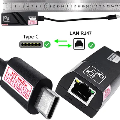 Produktbild von USB C 3.0 Gigabit Ethernet 1000Mbps Adapter RJ45 LAN Netzwerk für Windows PC Mac