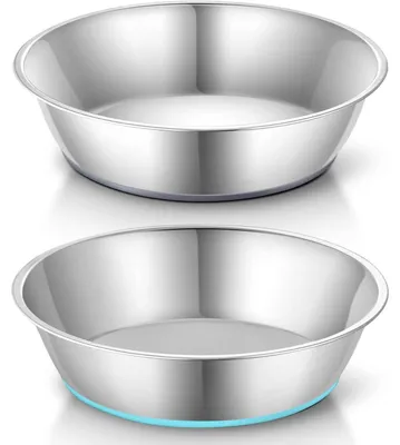 Image de Bol en acier inoxydable pour chiens et chats, antidérapant, lot de 2, 720 ml