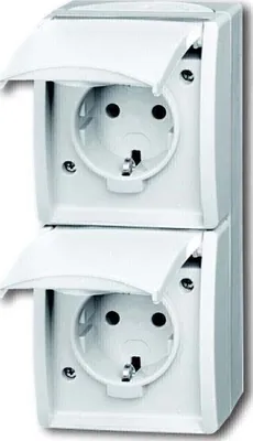 Obrázek produktu pro Busch-Jaeger 4011395079645, 2 x Type F, 2P+E, Bílá, IP44, 250 V, 16 A