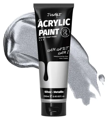 Immagine prodotto di Pittura acrilica da 250 ml, colore argento, ideale per progetti creativi