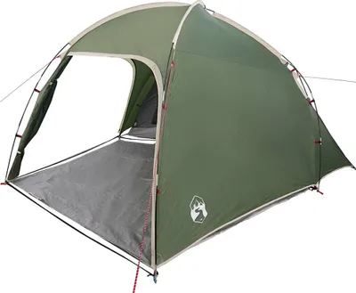 Image de Tente cabane vidaXL avec toit et espace de rangement, verte, 370 x 230 x 185 cm, en taffetas