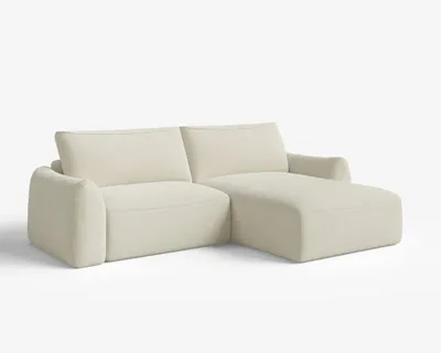 Produktbild von Ecksofa mit Schlaffunktion und Bettkasten Couch, RECHTS Creme Gino VIBE 03