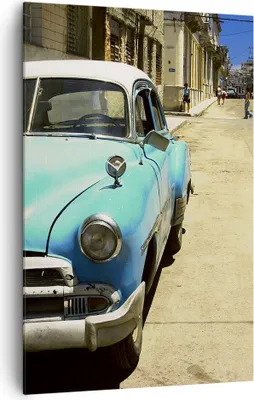 Produktbild von Bild auf Leinwand - Leinwandbild - Einteilig - Auto Klassiker Kuba Havanna - 80x120cm - Wand Bild - Wanddeko - Wandbilder - Leinwanddruck - Wanddekoration - Leinwand bilder - Wandbild - PA80x120-1401