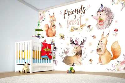 Produktbild von Vlies Fototapete FREUNDE AUS DEM WALD 375 x 250 cm (inkl. Kleister) - Vlies Tapete, Wandtapete, Wandbilder - Tapete für Wohnzimmer Schlafzimmer, Büro, Küche - Montagefertig