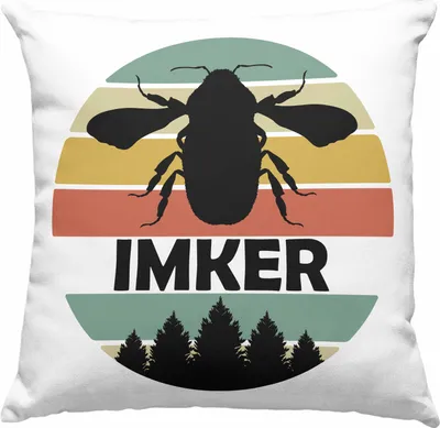 Produktbild von Trendation - Imker Geschenk Deko-Kissen mit Füllung 40x40 Bienenzucht  Deko-Kissen mit Füllung 40x40 Geschenkideen Bienenzüchter Bienen Zuebhör Geschenke (Grün)
