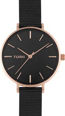 Produktbild von Damenarmbanduhr TORII R37BS.BR in klassischem schwarzen Mode-Design.