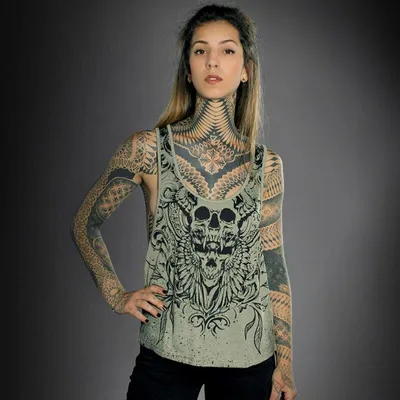 Produktbild von Hyraw Damen Tank Top - Skull Wings M