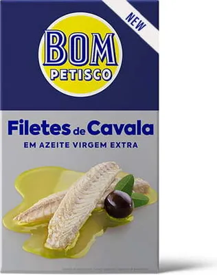 Produktbild von Makrelenfilet in extra nativem Olivenöl-Filetes de Cavala em Azeite virgem extra Bom Petisco