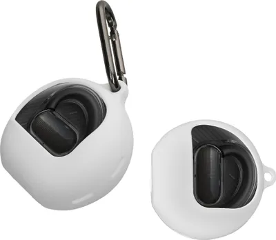 Produktbild von kwmobile Schutzhülle für Anker Soundcore V40i Hülle - TPU Silikon Case für Kopfhörer Ladecase - stoßfestes Cover mit Karabiner - Weiß