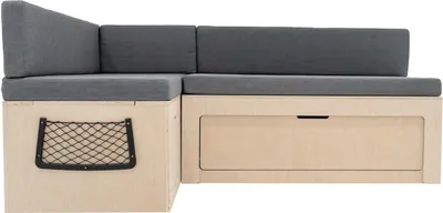 Image de Canapé-lit en L pour camping-cars, coussins, 1800 x 1200 mm, espace de rangement sous la banquette, 2 filets, compatible avec de nombreux véhicules, bois de bouleau, matelas de 8 cm d'épaisseur, housses lavables, kit de fixation
