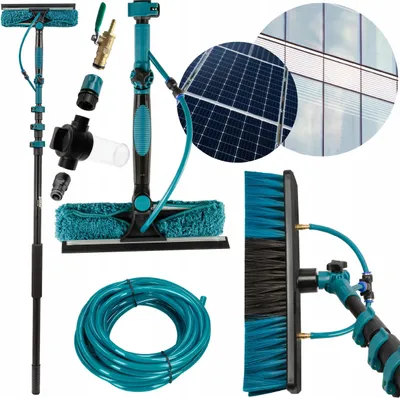 Produktbild von Waschbürste mit Teleskopstiel 3,95 Meter ausziehbar zur Reinigung von Solaranlage Terrassenüberdachung Photovoltaik  PV