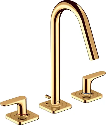 Produktbild von hansgrohe AXOR Citterio M 3-Loch Waschtischarmatur 160 mit Hebelgriffen, Rosetten und Zugstangen-Ablaufgarnitur, 34133990