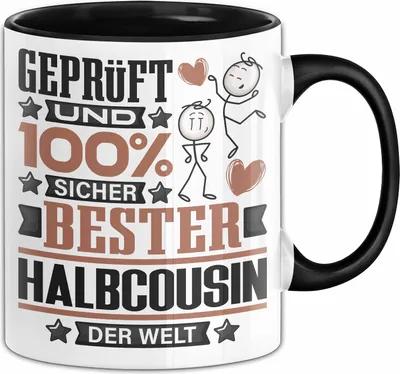 Produktbild von Halbcousin Geschenk Lustiger Spruch für Halbcousin Geschenkidee Bester Halbcousin Der Welt (Schwarz)