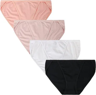 Produktbild von Damen-Slips im 4er-Set Baumwolle Set 4 Stück Niedriger Sitz Klassisch Bequem S