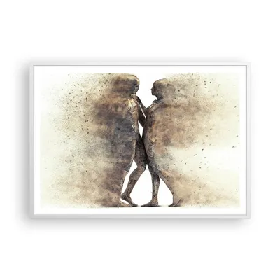 Produktbild von Gerahmtes Poster - Weißer Rahmen - Staub eine Frau ein Mann der Liebe - 100x70 cm - Wand Bild - Wanddeko - Wandbilder - Wandposter - Bilderrahmen - Bilder - Kunstdruck - Wandbild - P2WAA100x70-3102