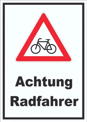 Produktbild von Achtung Radfahrer Fahrräder Aufkleber A5 (148x210mm)