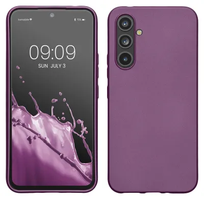 Produktbild von kwmobile Handyhülle für Samsung Galaxy A54 5G Hülle - Silikon Case metallisch schimmernd - Schutzhülle Cover - Metallic Lavendel