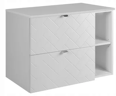 Zdjęcie produktu dla Szafka Łazienkowa Wisząca Pod Umywalkę Regał Blat 80X46 Cm Rensan Biała