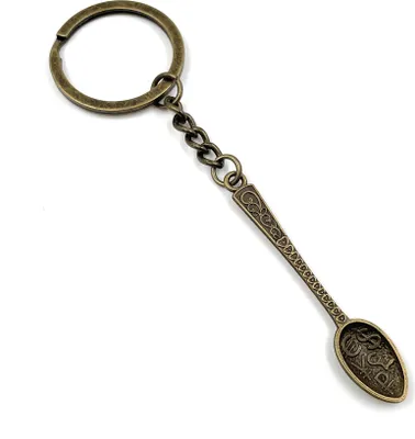 Produktbild von Onwomania Schlüsselanhänger - "Löffel Antik Muster" - Metall Glücksbringer ideal als Geschenk z.B. für den besten Freund, die beste Freundin, Mama
