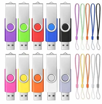 Image de Lot de 10 clés USB 2.0, 2 Go, clés USB multicolores