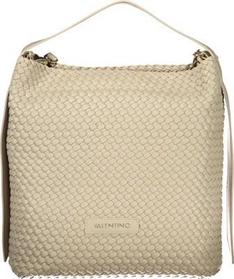 Immagine prodotto di Borsa da donna beige con tracolla regolabile e dettagli a contrasto